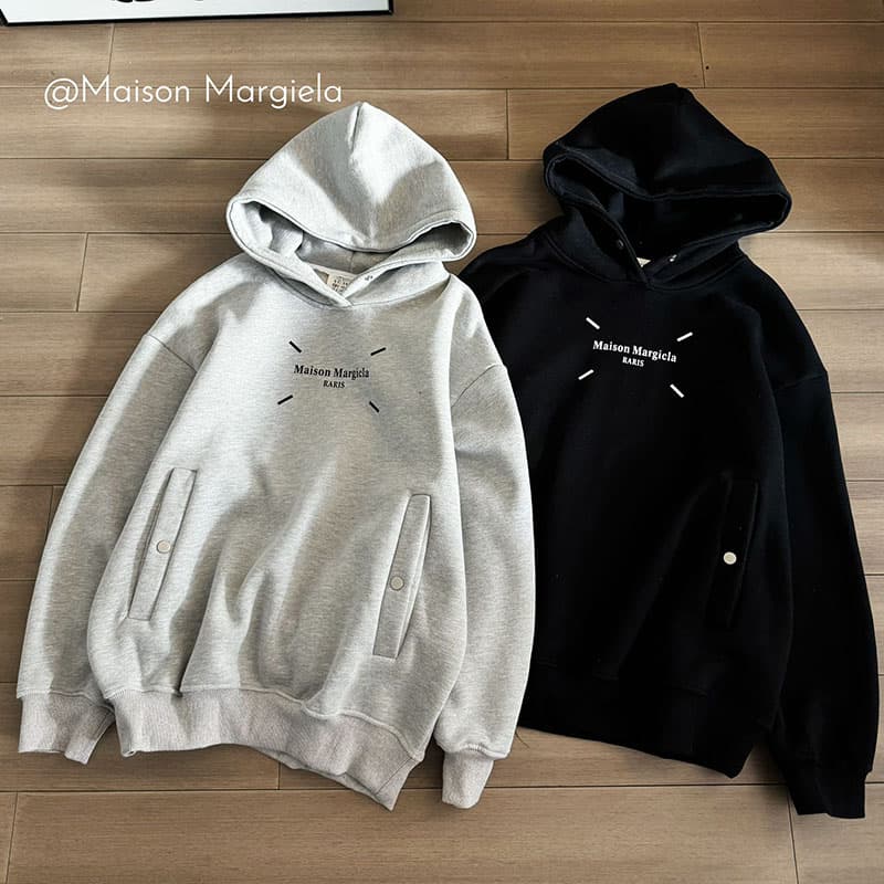 메종마르지엘라 MM6 스티치 로고 후디
