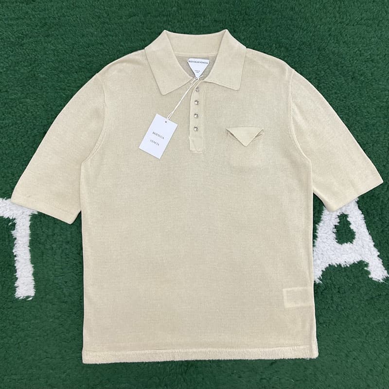 보테가베네타 스트링슬림 라이트 린넨 폴로 셔츠