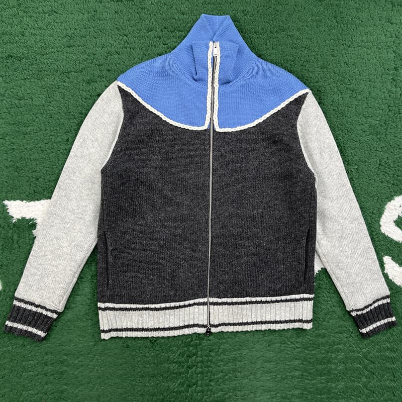 보테가베네타 울 집업 컬러 블록 자켓