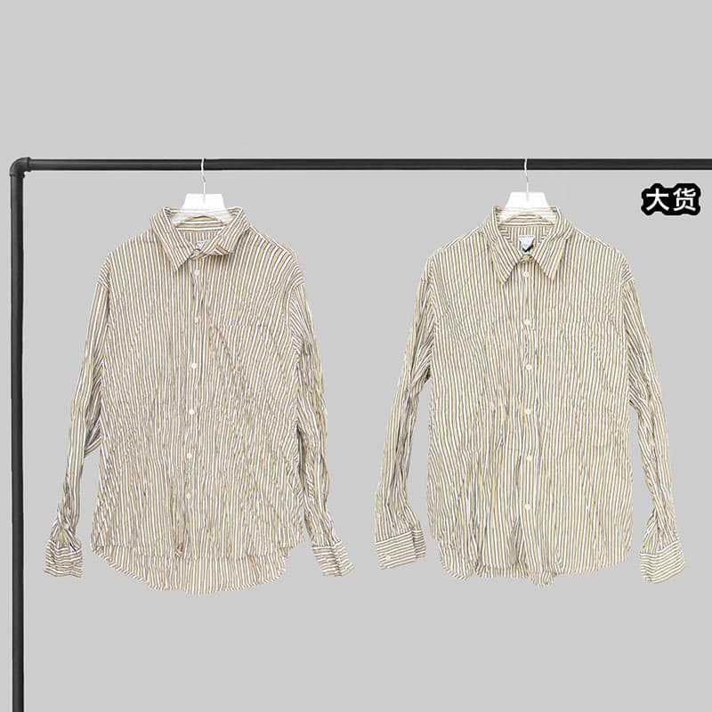 보테가베네타 크러쉬드 테크 포플린 셔츠 베이지