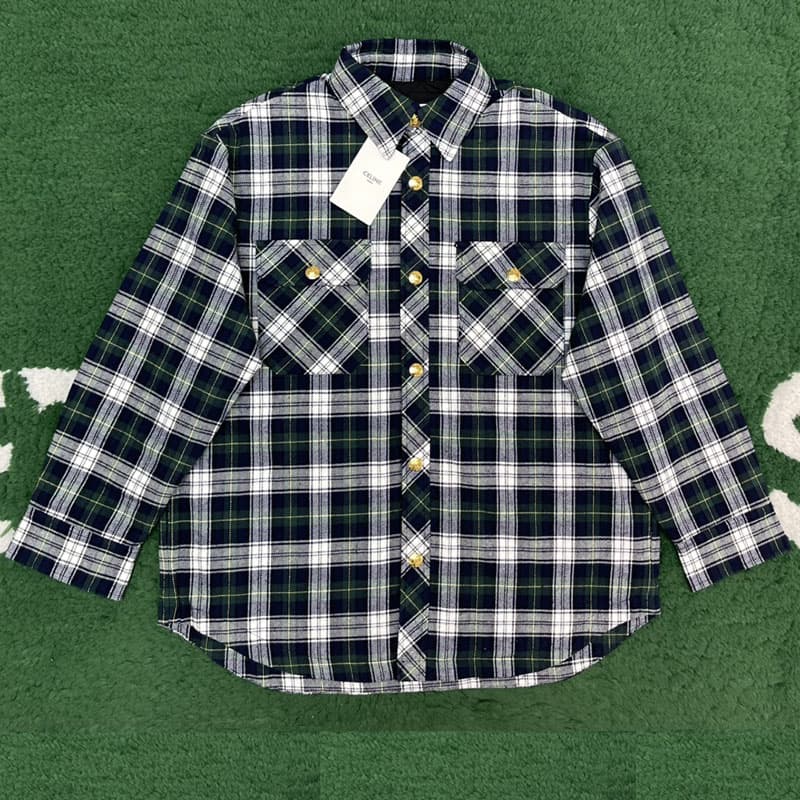 셀린느 타탄 오버셔츠