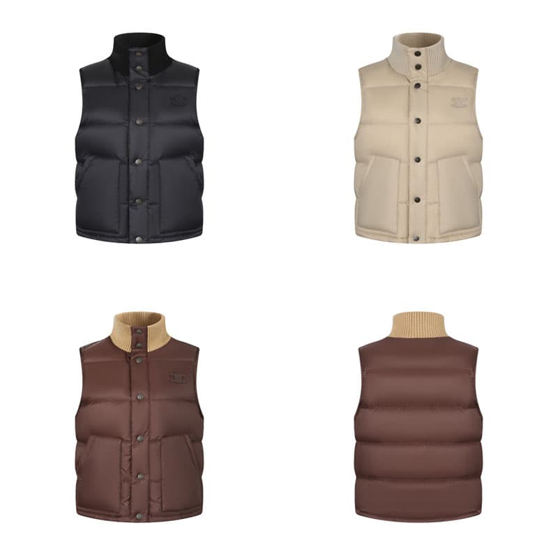 셀린느 트리옹프 로고 슬리브리스 다운 질렛 패딩 조끼