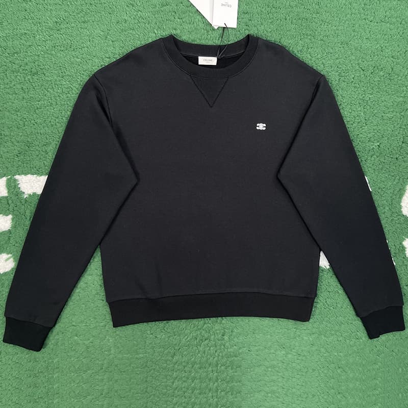 셀린느 트리옹프 롱 슬리브 코튼 저지 티셔츠