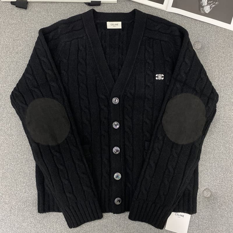 셀린느 트리옹프 케이블 니트 캐시미어 가디건