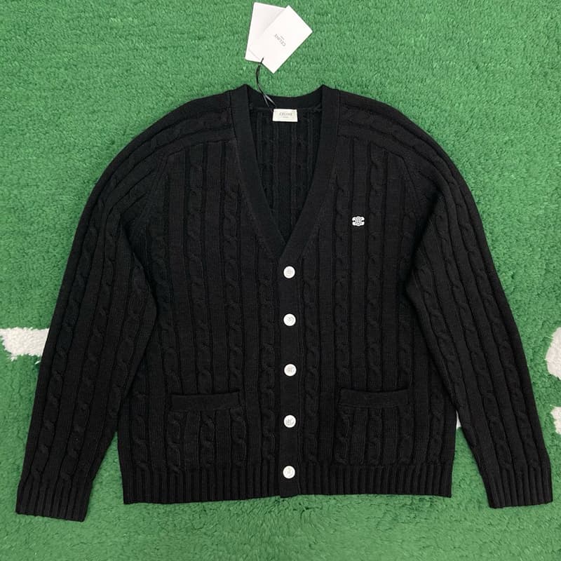 셀린느 트리옹프 v넥 캐시미어 가디건