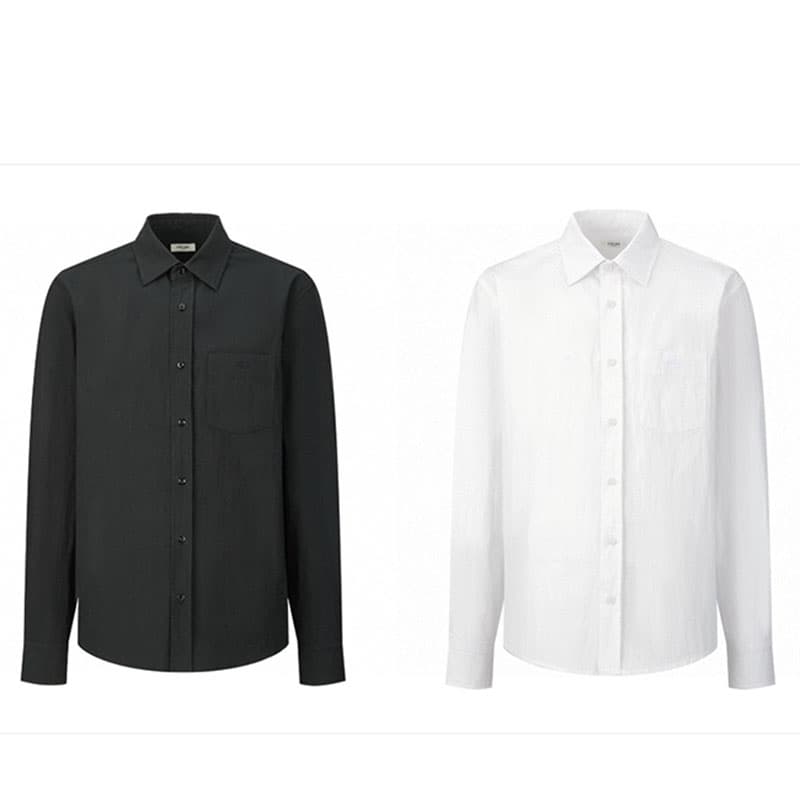 셀린느 24ss 트리옹프 로고 자수 린넨 셔츠