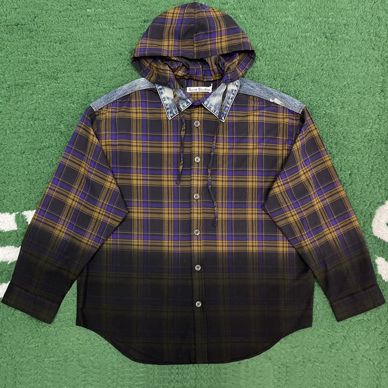 아크네 버튼업 후드 셔츠