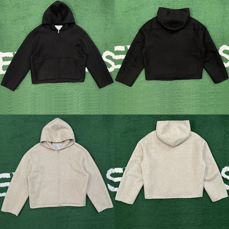 아크네 브러시드 캐시미어 울 후드 자켓