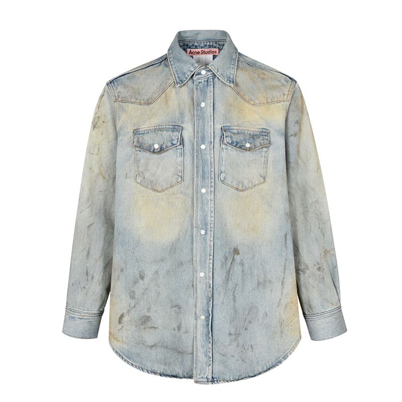 아크네 빈티지 이펙트 워시드 데님 셔츠