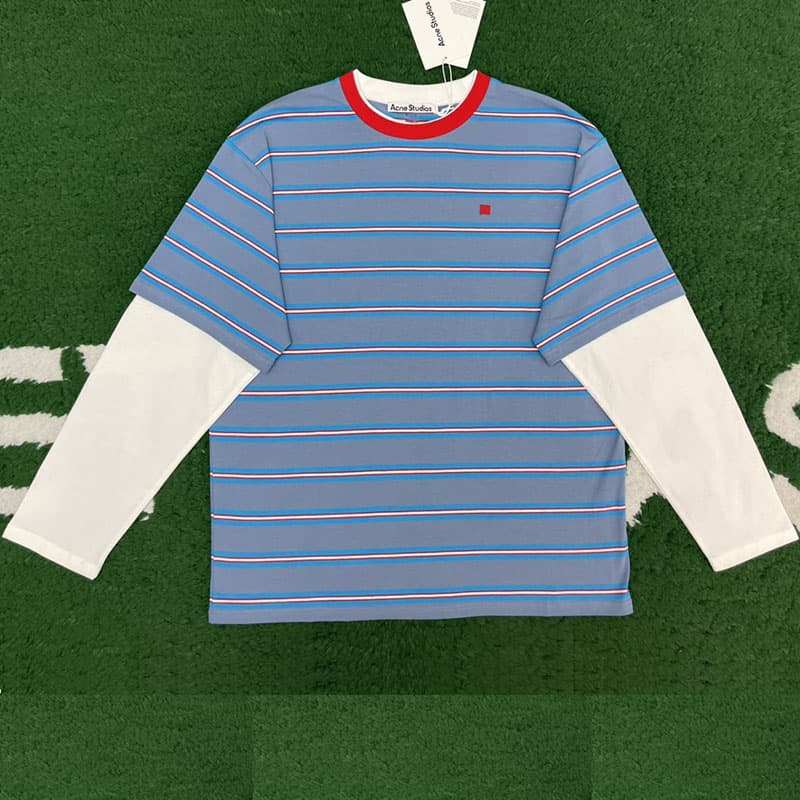 아크네 스트라이프 레이어드 티셔츠