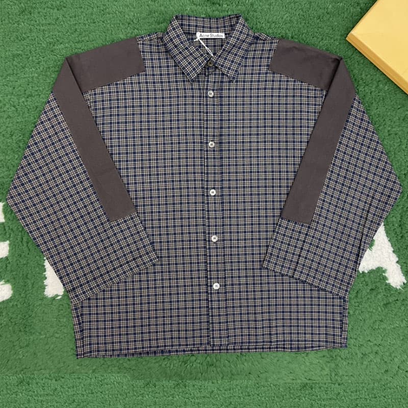 아크네 체크 버튼-업 오버 셔츠