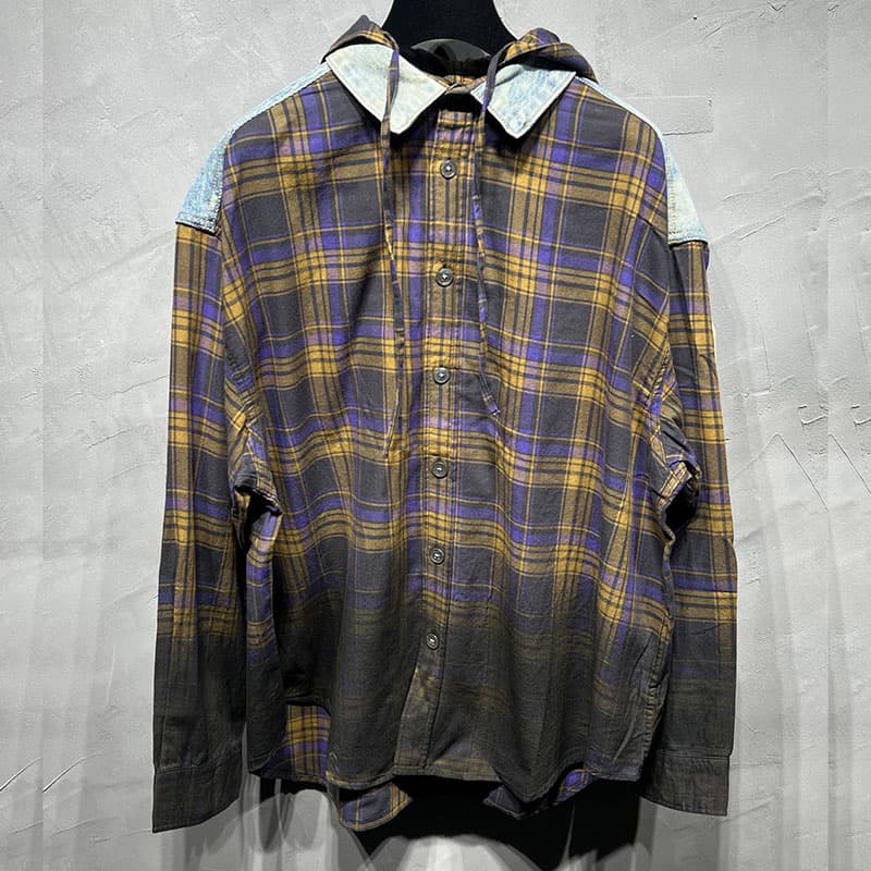 아크네 24fw 후드 버튼 업 셔츠