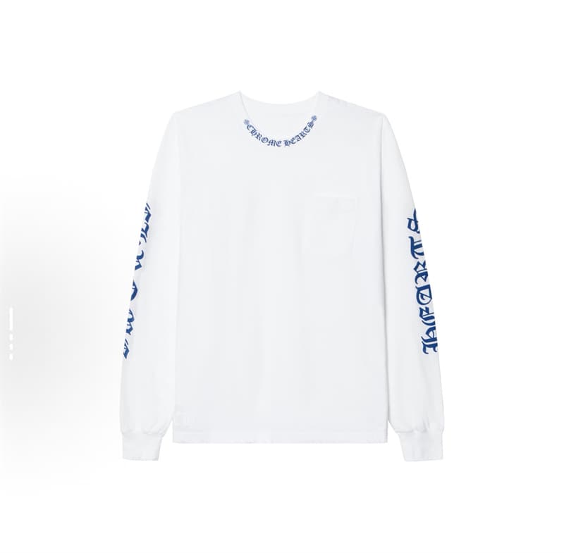 크롬하츠 넥 스크립스 로고 롱슬리브 긴팔 티셔츠