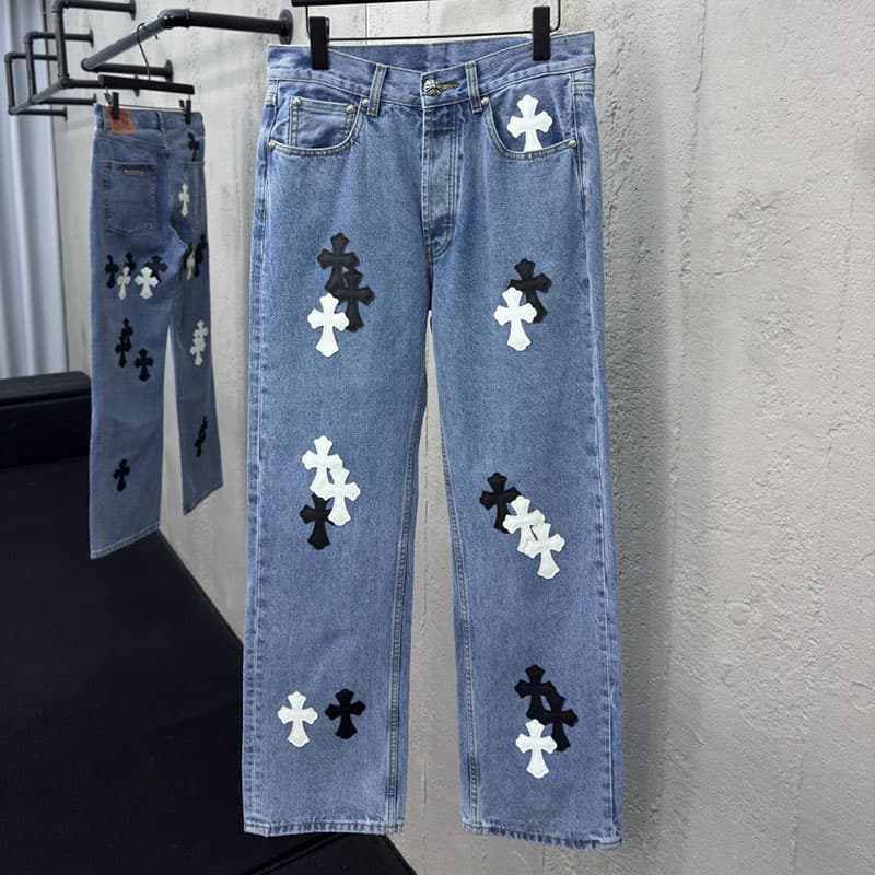 크롬하츠 멀티 크로스 데님 팬츠