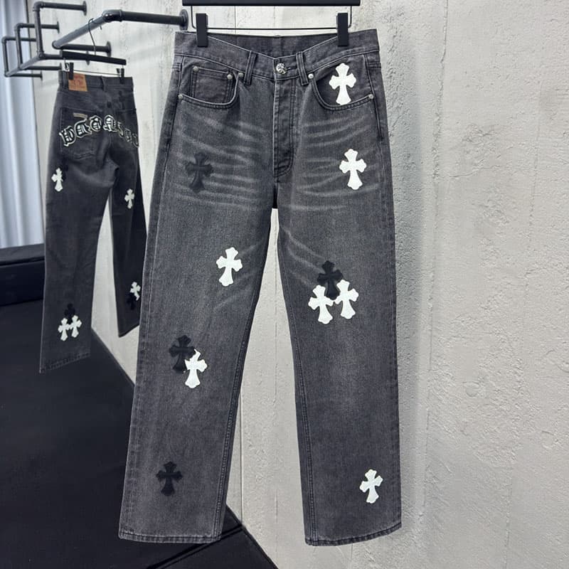 크롬하츠 멀티 크로스 데님 팬츠