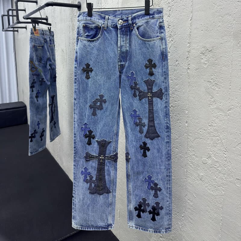 크롬하츠 멀티 크로스 데님 팬츠