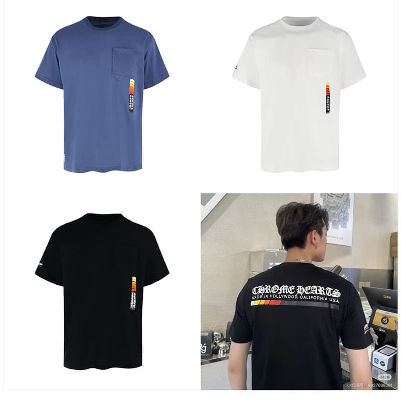 크롬하츠 헐리우드 그라데이션 로고 반팔 티셔츠