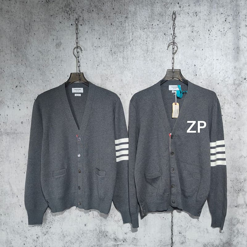 톰브라운 사선완장 밀라노 스티치 코튼 크레이프 가디건