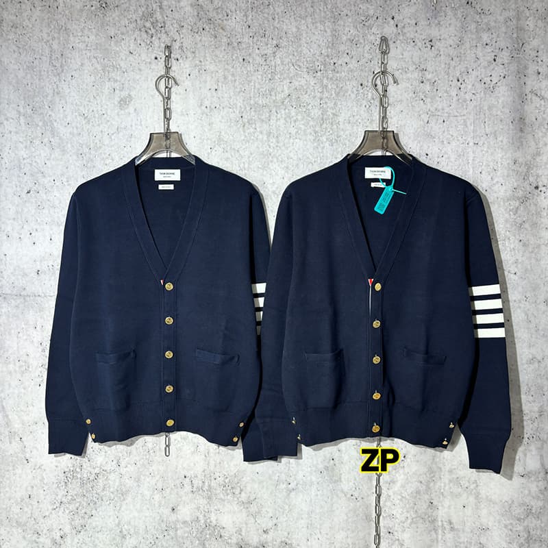 톰브라운 사선완장 밀라노 스티치 코튼 크레이프 가디건