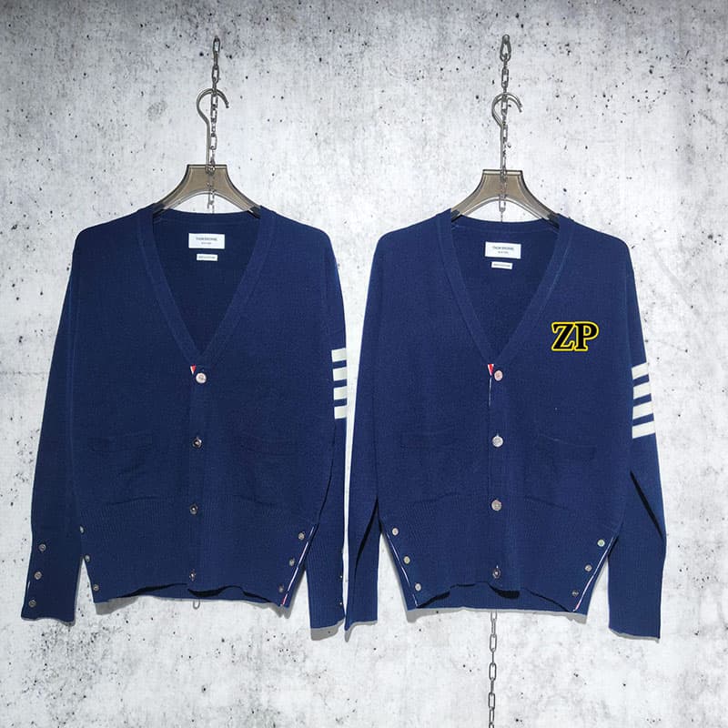 톰브라운 사선완장 4-Bar 캐시미어 크롭 가디건