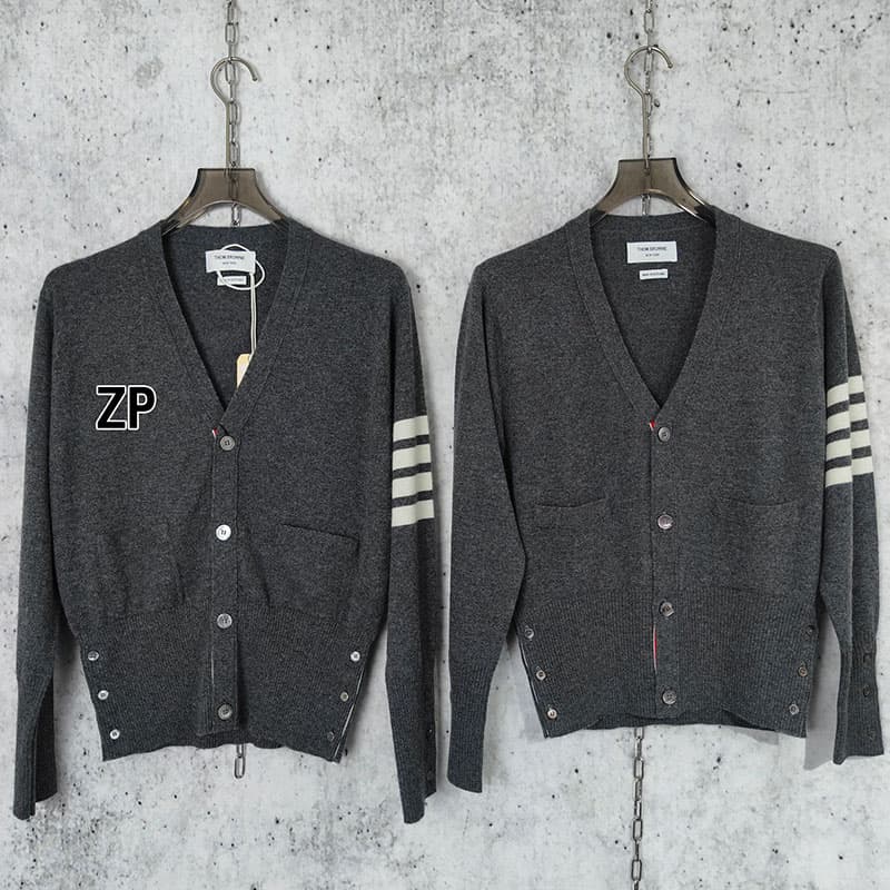 톰브라운 사선완장 4-Bar 캐시미어 크롭 가디건