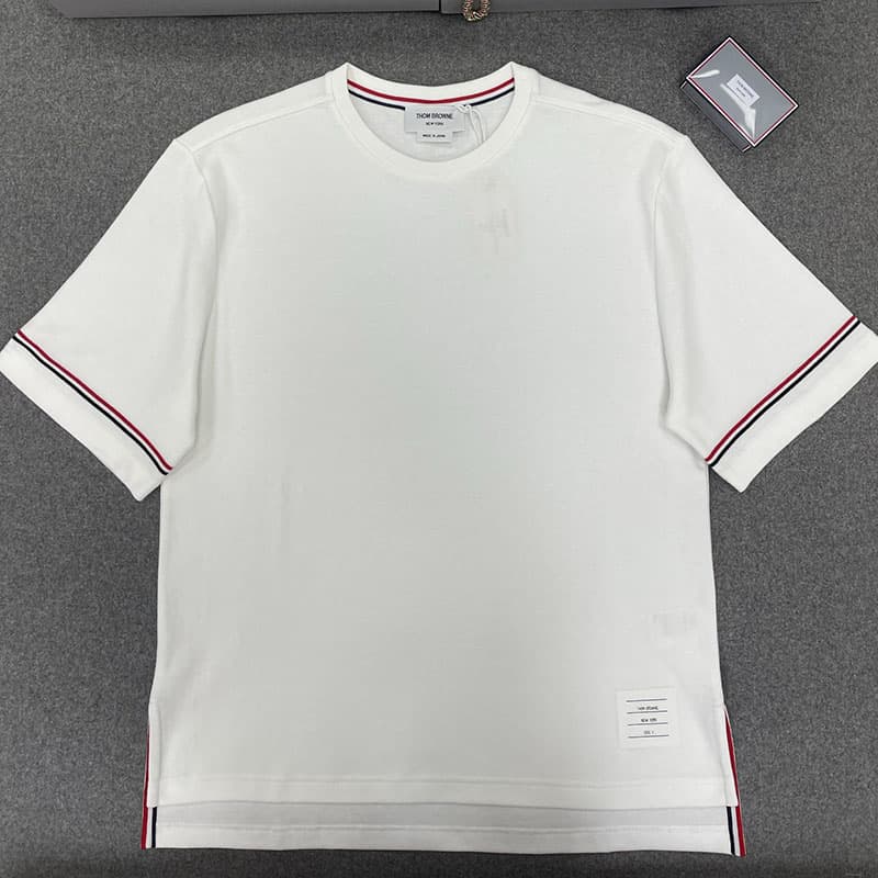 톰브라운 코튼 럭비 그로그랭 암밴드 티셔츠