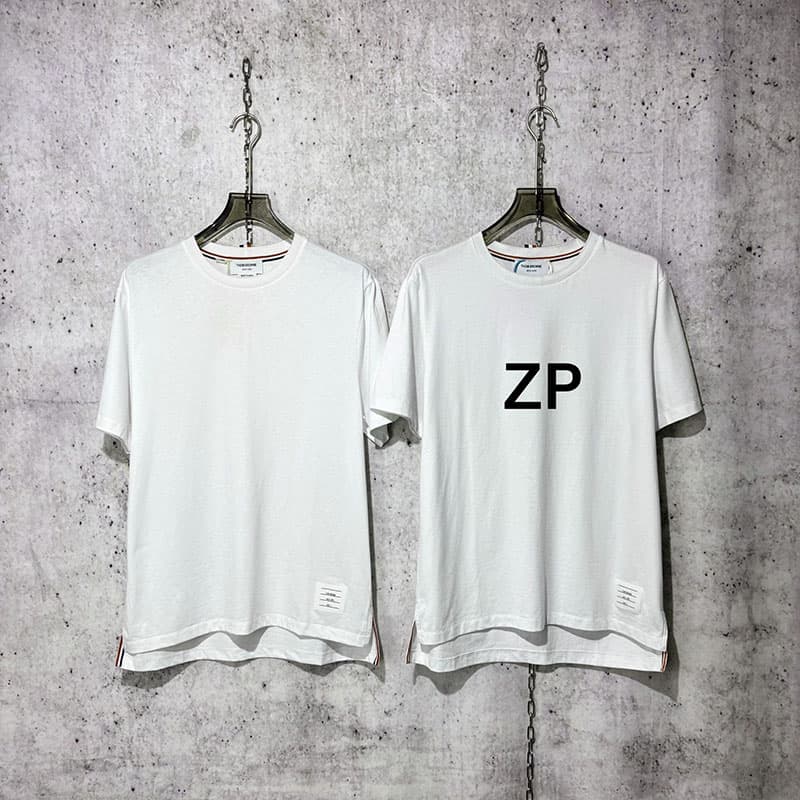 톰브라운 코튼 반팔 티셔츠 화이트