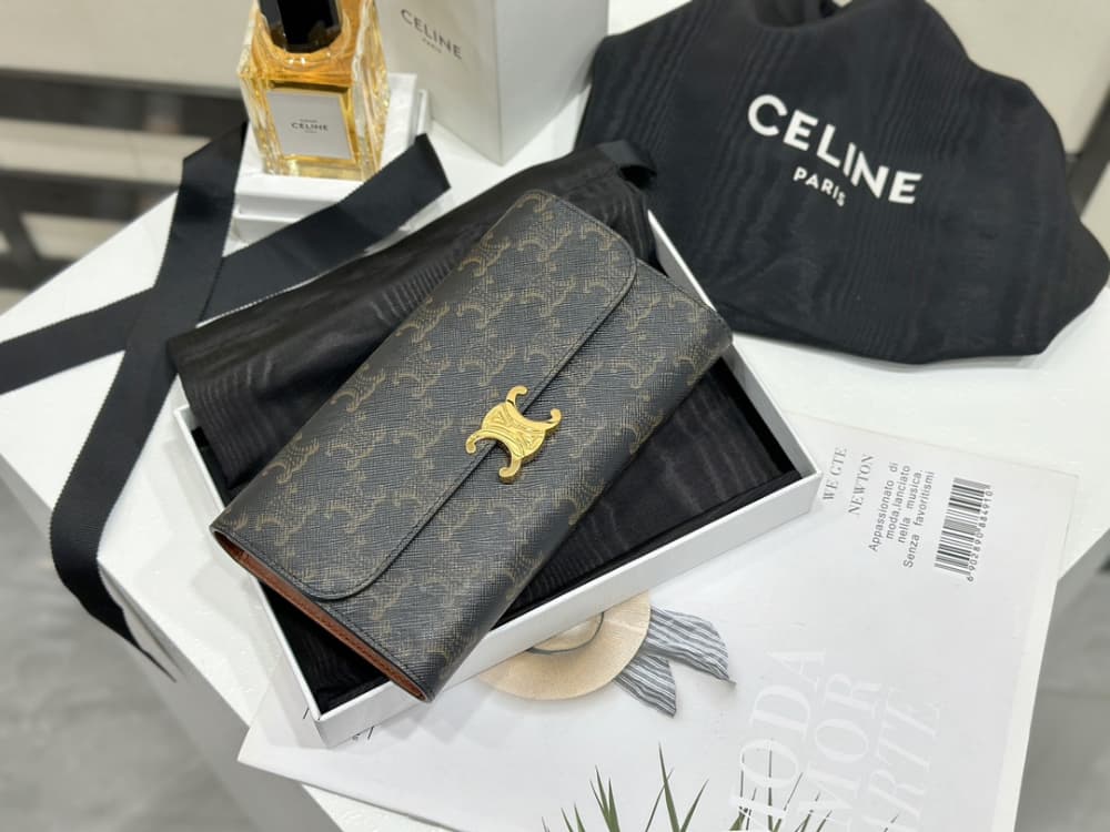 Celine Highend Large Wallet Triomphe Canvas