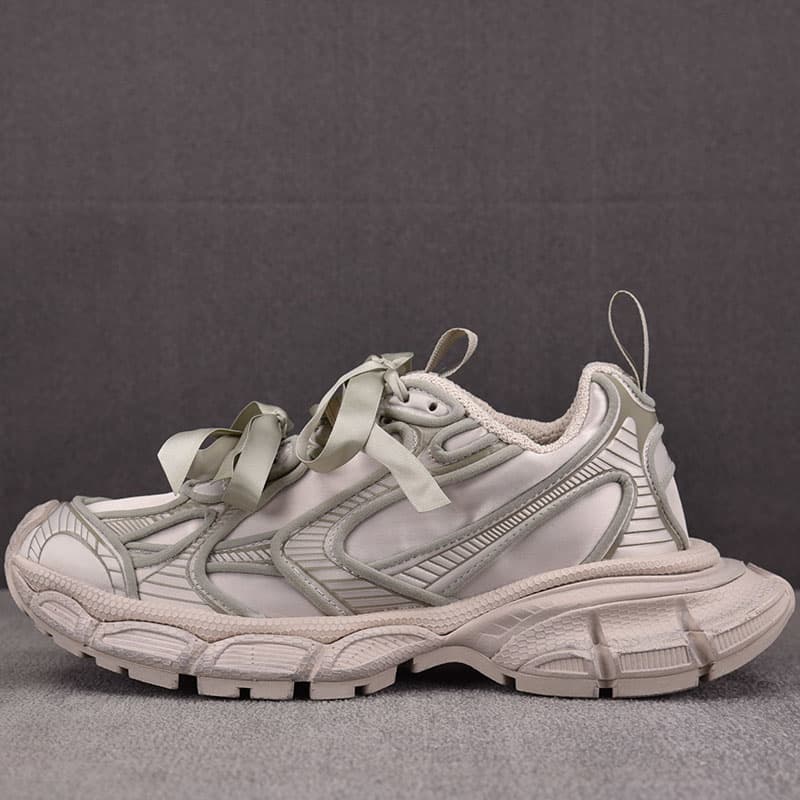 발렌시아가 3XL 스니커즈 나일론 사틴 보우 그레이