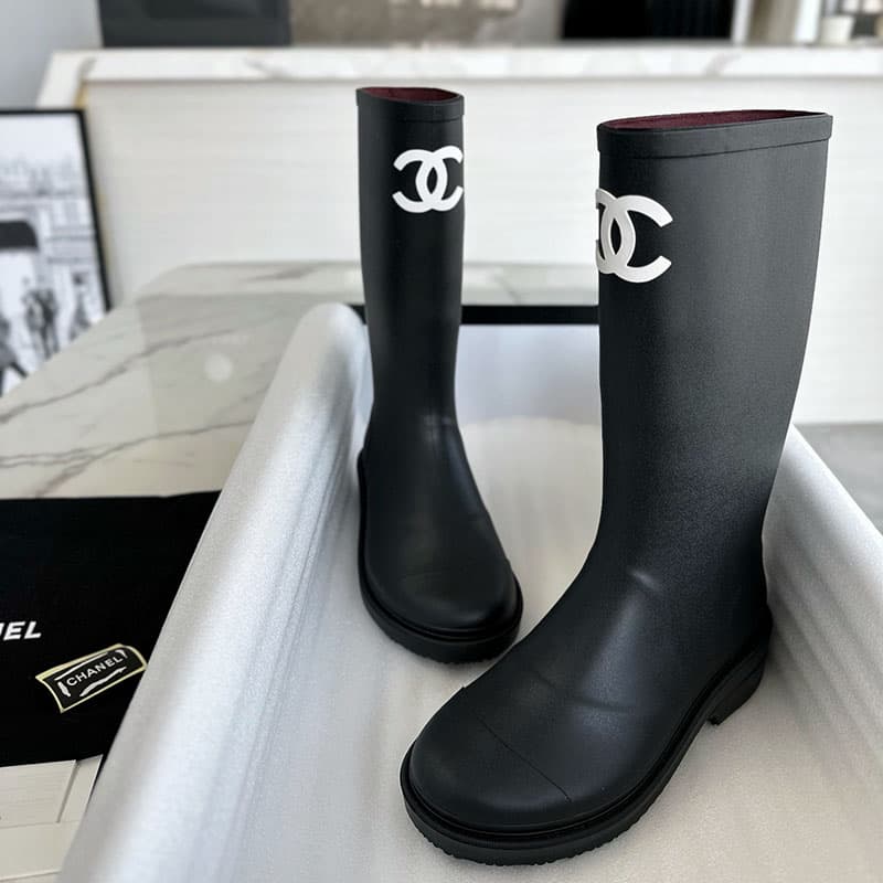 샤넬 22K CC로고 레인 러버 부츠