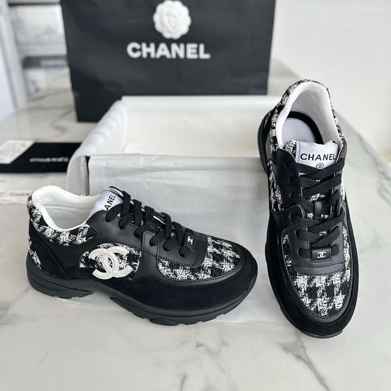 샤넬 24P CC로고 트위드 스니커즈