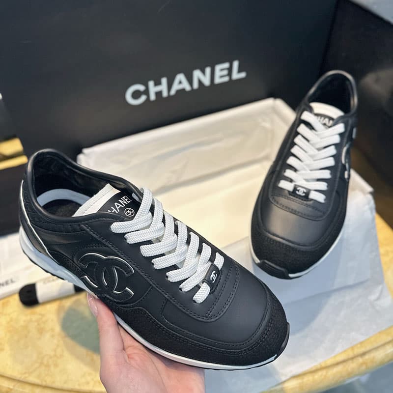 샤넬 25P CC로고 스니커즈 블랙/화이트