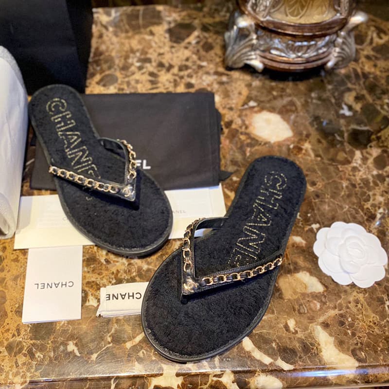 샤넬 CC로고 체인 플립플랍 슬리퍼