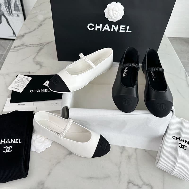 샤넬 cc로고 메리제인 슈즈 그레워머 세트