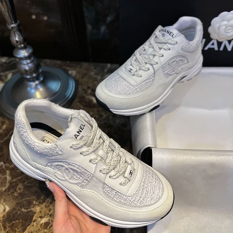 샤넬 cc로고 트위드 스니커즈