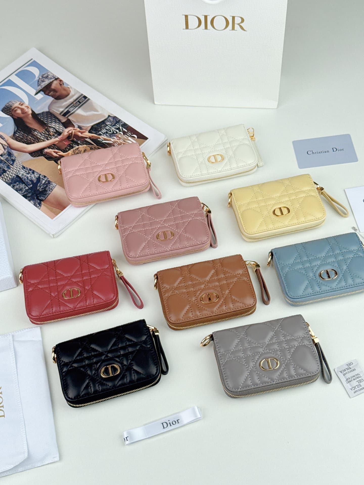 Dior Caro Zip Compact Wallet