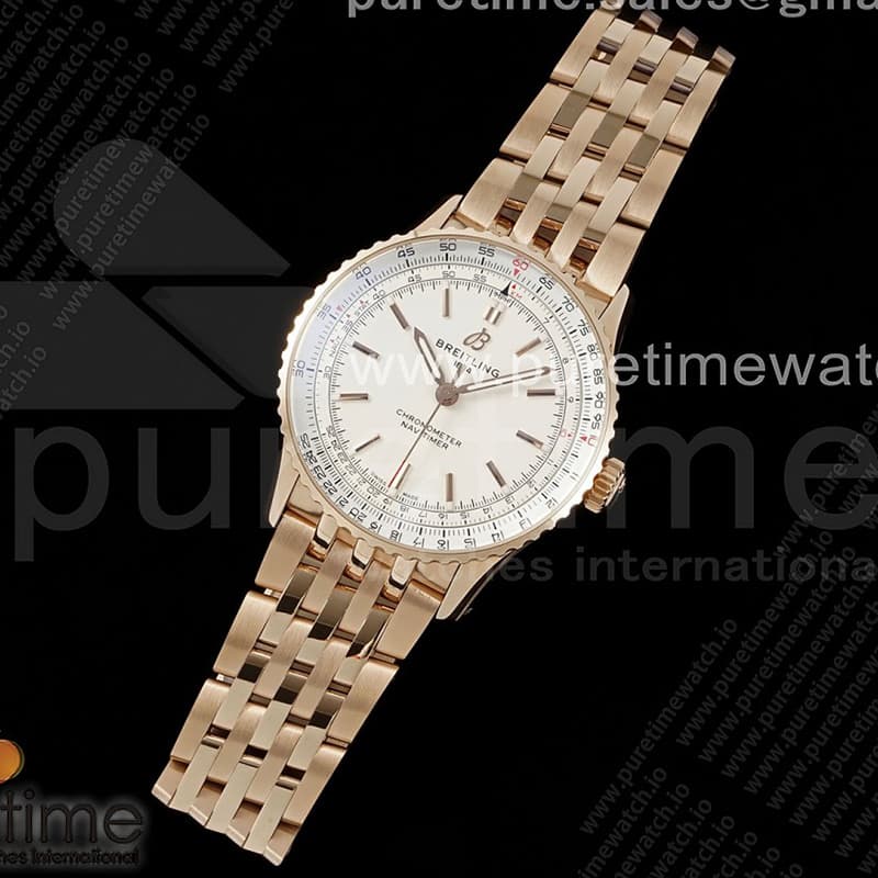 TF공장 브라이틀링 내비타이머 41미리 로즈골드금통 화이트다이얼 브레이슬릿 Navitimer Automatic 41mm RG TF 1_1 Best Edition White Dial on RG Bracelet A2824