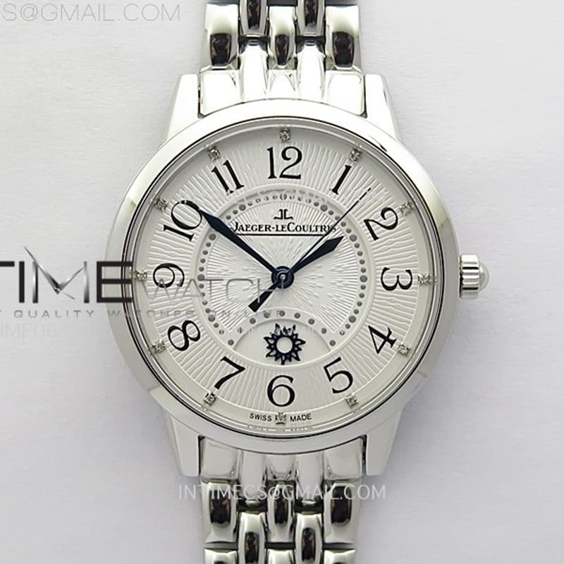 ZF공장 예거르쿨트르 랑데뷰 나잇앤데이 스틸 화이트텍스쳐다이얼다이얼 브레이슬릿 Rendez-Vous Night & Day SS ZF 1_1 Best Edition White Textured Dial SS Bezel on SS Bracelet Super Clone A898