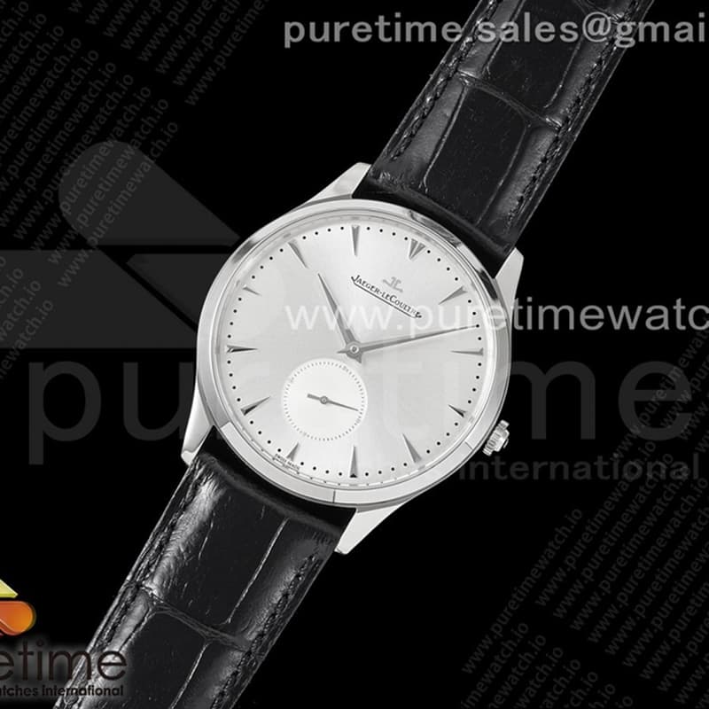 ZF공장 예거르쿨트르 마스터 울트라씬 스몰세컨즈 스틸 화이트다이얼 가죽스트랩 Master Ultra Thin Small Second SS ZF 1_1 Best Edition White Dial on Black Leather Strap A896