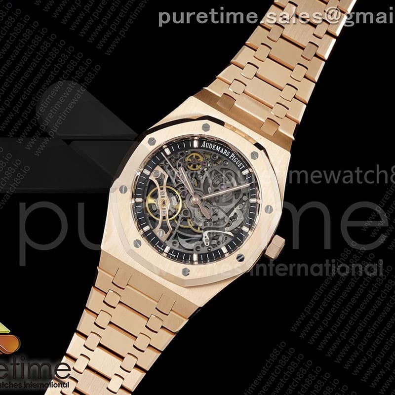 THB공장 오데마피게 로얄오크 41 오픈워크 15407 로즈골드금통 스켈레톤다이얼 브레이슬릿 Royal Oak 41mm Openworked 15407 RG THBF 1_1 Best Edition on RG Bracelet SA3132 V2