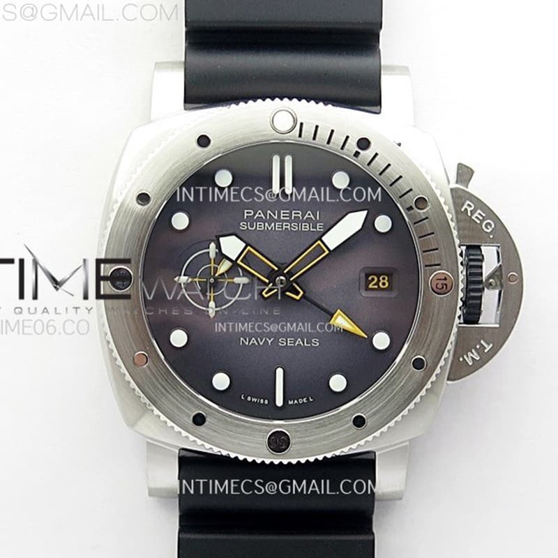 VS공장 파네라이 PAM1323 그레이다이얼 블랙러버스트랩 PAM1323 Y GMT VSF 1_1 Best Edition Dark Gray Dial on Black Rubber Strap P9011