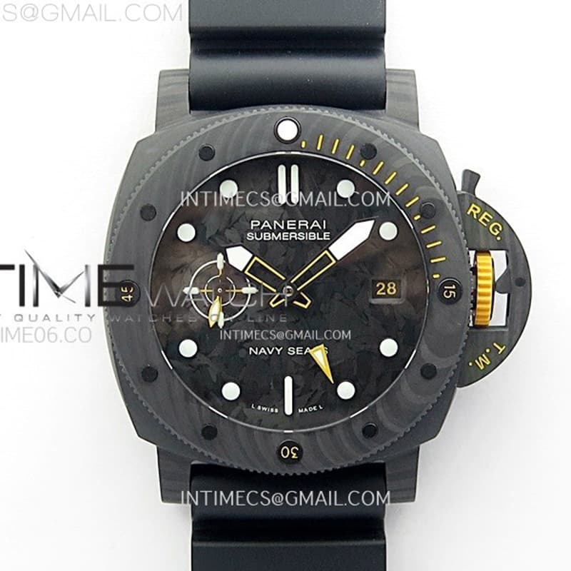 VS공장 파네라이 PAM1324 카보테크 카본다이얼 러버스트랩 PAM1324 Carbotech 44mm GMT VSF 1_1 Best Edition Carbon Dial on Black Rubber Strap P.9011