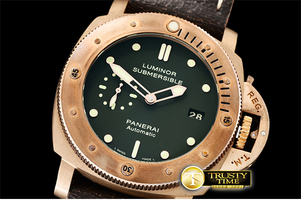 시계 레플리카 QC 다이버 - Panerai PAM382 브론조 그린 다이얼 검수 실사